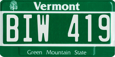 VT license plate BIW419