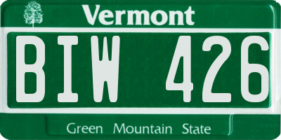 VT license plate BIW426
