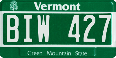 VT license plate BIW427