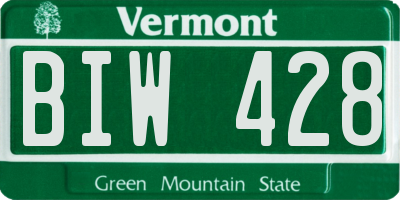 VT license plate BIW428