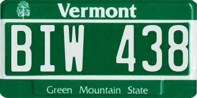 VT license plate BIW438