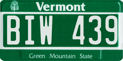 VT license plate BIW439