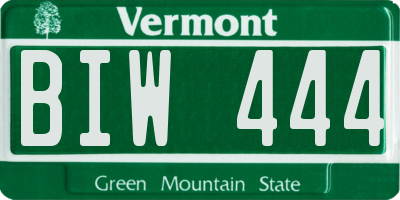 VT license plate BIW444