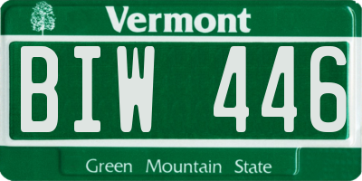 VT license plate BIW446