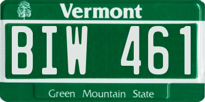 VT license plate BIW461