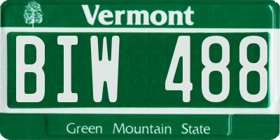 VT license plate BIW488