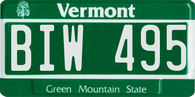 VT license plate BIW495