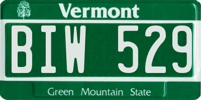 VT license plate BIW529