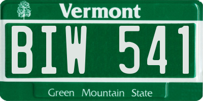 VT license plate BIW541
