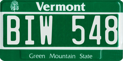 VT license plate BIW548