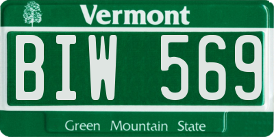 VT license plate BIW569