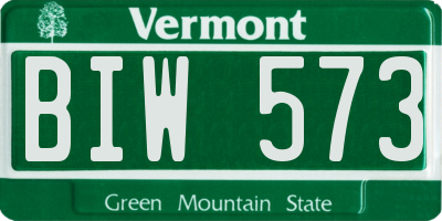 VT license plate BIW573