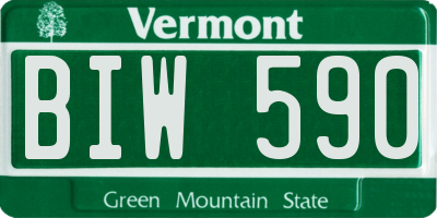 VT license plate BIW590
