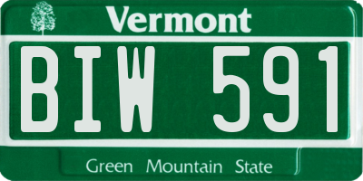 VT license plate BIW591
