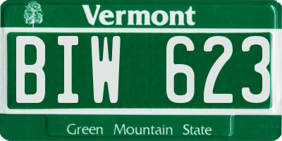 VT license plate BIW623
