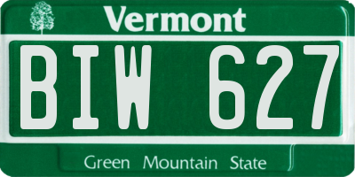 VT license plate BIW627