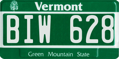 VT license plate BIW628