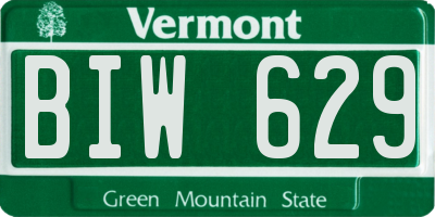 VT license plate BIW629
