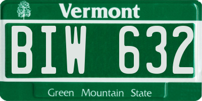VT license plate BIW632