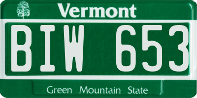 VT license plate BIW653