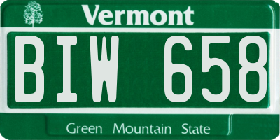 VT license plate BIW658