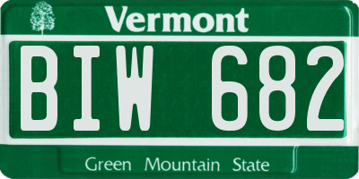 VT license plate BIW682