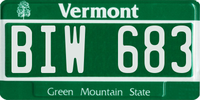 VT license plate BIW683