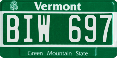 VT license plate BIW697