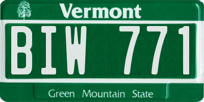 VT license plate BIW771