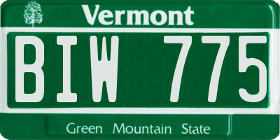 VT license plate BIW775