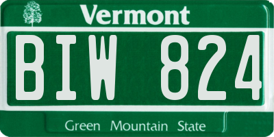 VT license plate BIW824