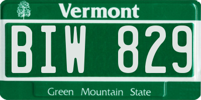 VT license plate BIW829