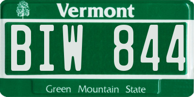 VT license plate BIW844
