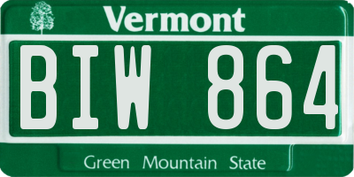VT license plate BIW864