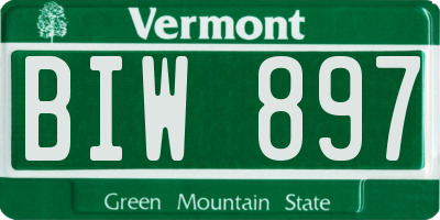VT license plate BIW897