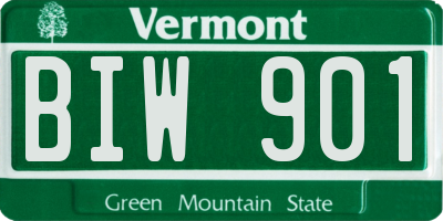 VT license plate BIW901