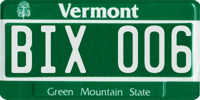 VT license plate BIX006