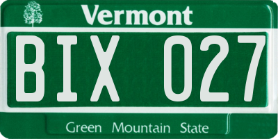 VT license plate BIX027