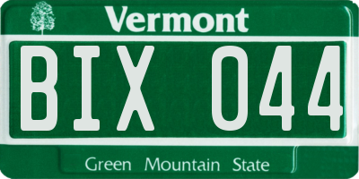 VT license plate BIX044