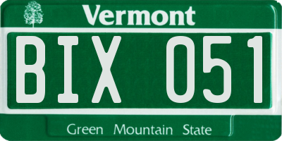 VT license plate BIX051
