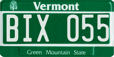 VT license plate BIX055