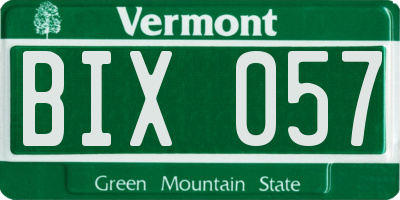 VT license plate BIX057