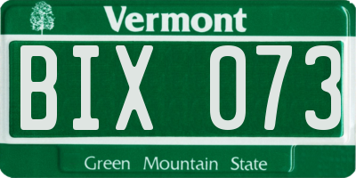 VT license plate BIX073