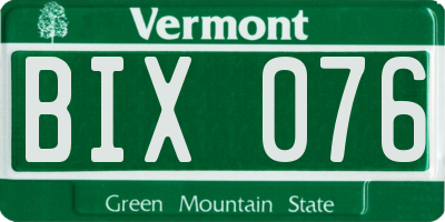 VT license plate BIX076