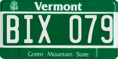 VT license plate BIX079