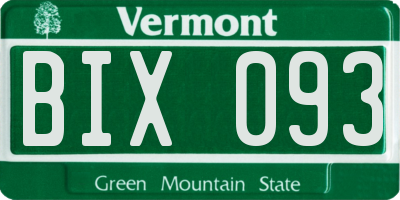 VT license plate BIX093