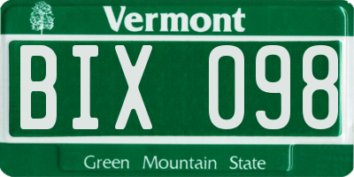 VT license plate BIX098