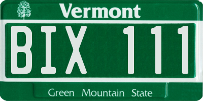 VT license plate BIX111
