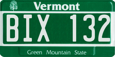 VT license plate BIX132