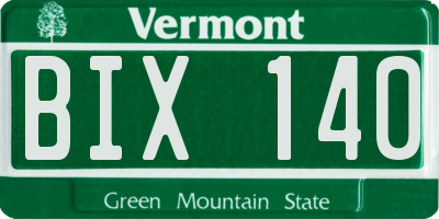 VT license plate BIX140